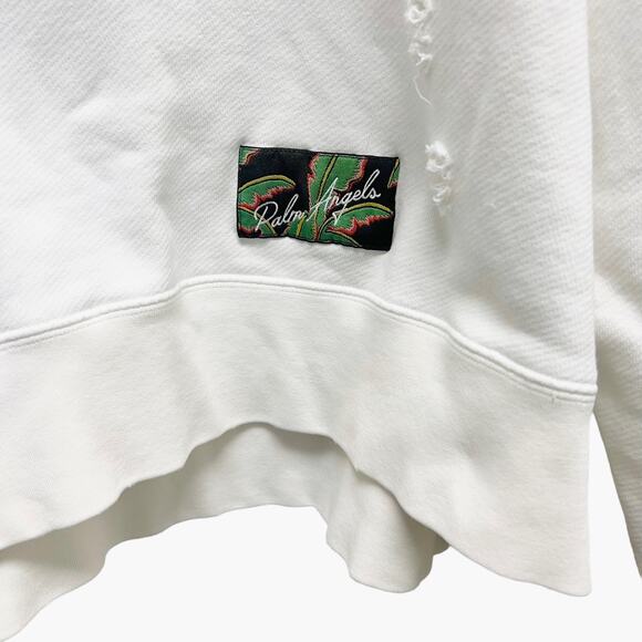 PALM ANGELS Miami Logo Sweatshirt in White Size XXL - Picture 6 of 14